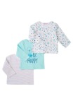 Dojčenské tričko 3pack, Minoti, Snail 10, modrá - 56/62 | 0-3m