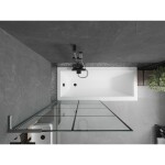 MEXEN/S - Next L vaňová zástena FIX 90 x 150, čierna vzor, grafit kartáčovaná 895-090-000-03-77-66