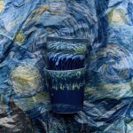 HK living Kameninový hrnek 70's Van Gogh / Starry Night – set 2 ks