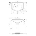 KERASAN - RETRO keramické umývadlo 73x54cm, biela 104701