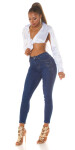 Sexy Dark Denim Push-Up Jeans with glitter details denimblue 44