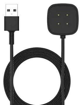 X-SITE USB nabíjací kábel pre FitBit Sense a Versa / Nabíjací kábel / Čierna / Dĺžka 1 m (ERSFWC-021)