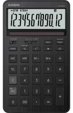 Casio JW-200DQ-BK čierna / Stolová kalkulačka / 12miestny displej / DPH a marža (JW-200DQ-BK)