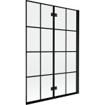 MEXEN - MIST vaňová zástena 120x150 cm 6mm 2-s, čierna, dekor, pravá 8A9-120-002-70-77-P