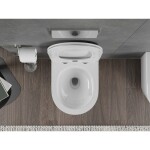 MEXEN/S - Rico Závesná WC misa Rimless Tornado vrátane sedátka s slow slim, duroplast, biela lesk 30720400T