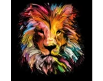 Obraz na plátne Farebný lev, 35x35 cm, efekt olejomaľby%
