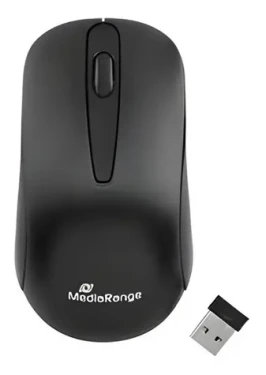 MediaRange MROS209 čierna / Bezdrôtová optická myš / 1200 DPI / 2.4 GHz / 3 tlačidlá (MROS209)