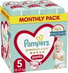 Pampers Pants Premium Care 12-17 kg (102ks) / Plienkové nohavičky / Veľkosť 5 (12-17 kg) (8006540490976)