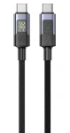 Unitek nabíjací kábel USB-C - USB-C s displejom čierna / Nabíjací kábel / PD 60W / opletený / 3 m (C14158ABK01-3M)