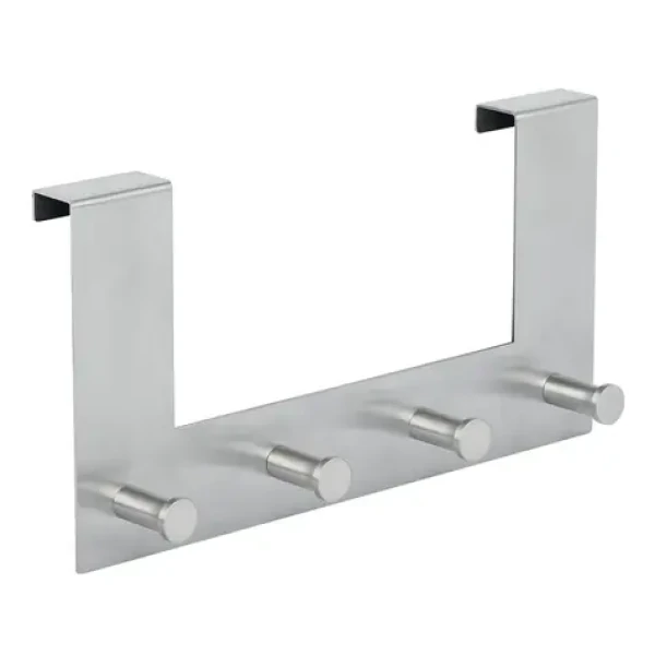 Spirella PUNT závesný vešiak na dvere kartáčovaná nerez oceľ / 4 háčiky / 19 mm (7610583164490)