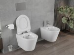 MEXEN/S - Rico Závesná WC misa Rimless vrátane sedátka s slow-slim, Duroplast, biela 30720100