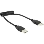 DeLock USB A USB A čierna / Špirálový kábel / USB 2.0 / 0,2-0,6 m (83239)