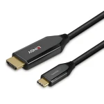 Lindy USB-C na HDMI 8K čierna / Adaptérový kábel / 1 m / 8K 60Hz / HDR (43367)