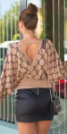 Sexy wrap look sweater with V-Neck Einheitsgroesse