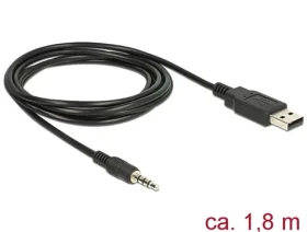 DeLock kábel USB TTL samec 3.5 mm 4 pin stereo jack samec 1.8 m čierna / 3.3 V (83779-D)