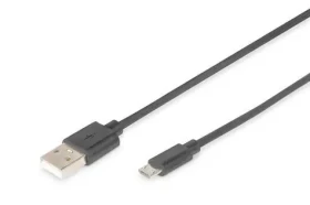 Digitus USB kábel USB A - Micro USB B čierny / Kábel / 1,8 m / USB 2.0 (DB-300127-018-S)
