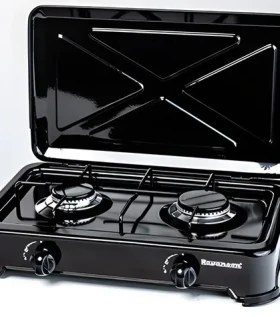 Ravanson K-02TB čierna / Varná doska / Plynová / 2 horáky / Stolová (K-02TB)
