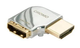 Lindy CROMO chrómová / Adaptér HDMI / 90 ° pravouhlý / HDMI (M) - HDMI (F) (41507)
