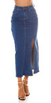 Sexy Musthave Denim Skirt with Slit denimblue