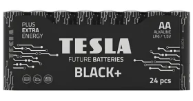 TESLA BLACK+ AA 24 ks / Alkalická batéria / LR06 / ceruzková / fólia (14062410)