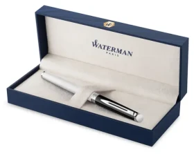 WATERMAN Hémisphere Blocking BW čierno-biela / Plniace pero / hrot M / modrý atrament / darčeková krabička (2202843)