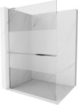 MEXEN/S - Kioto+ L Sprchová zástena WALK-IN s poličkou a držiakom uterákov 70 x 200, transparent/dekor, chróm 800-070-123-01-35