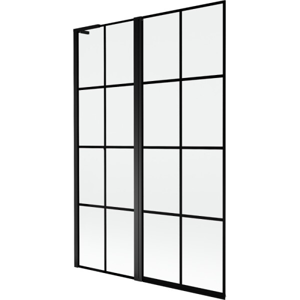 MEXEN/S - Mist L vaňová zástena 2-krídlová ľavá 120 x 150, čierna kratka, čierna 8A9L-120-011-70-77-L