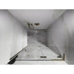 MEXEN/S - Lunar L sprchové dvere krídlové pravé 85, transparent, zlatá kartáčovaná 834L-085-000-55-00-P