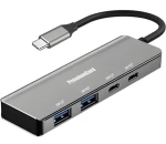 PremiumCord USB-C hub 4- Port hliníkový space grey / USB hub / 2x USB-C / 2x USB-A / USB 3.2 Gen 1 5 Gbps (ku31hub11)