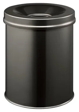 Durable Safe 15 l čierna / Odpadkový kôš / Okrúhly / Samozhášacie hliníkové veko / Oceľové telo (330501)