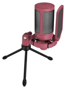 FIFINE A6VR červená / Stolný mikrofón / Kardioidné / RGB podsvietenie / USB-C / statív (A6VR)
