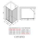 CERANO - Sprchovací kút Volpe L/P - 6 mm - chróm, transparentné sklo - 60x100x190 - zalamovacia CER-427174
