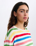 Thinking MU Emily Multicolor Striped Long Sleeve T-Shirt STRIPES S