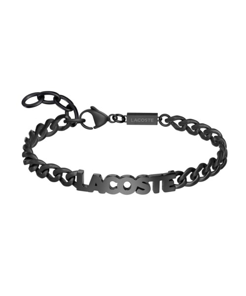 Lacoste Čierny pánsky náramok z ocele Script 2040478