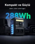 Anker SOLIX C300X sivá / Prenosná elektráreň / 288 Wh / 300 W / USB-C PD 140 W (A1723311)