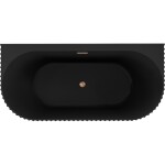 MEXEN/S - Sella voľne stojaca vaňa nástenná reliéf 150 x 75, čierna mat, sifón a prepad meď kartáčovaná 52711507571-65