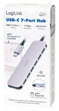 USB Hub 7 portov USB-A 20W PD/USB Hub/USB 3.2/5 Gbps (UA0457)