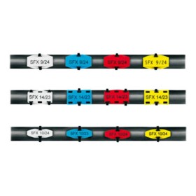 Weidmüller 1727740005 VT SFX 9/24 NE GN V0 značenie káblov Druh montáže: káblové spony Potlačiteľná plocha: 15 x 24 mm zelená Počet markerov: 320 320 ks; 1727740005