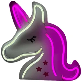 Beline Light Unicorn / LED neón / Jednorožec / USB napájanie / bielo-ružová