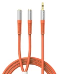Orico AX2-10 oranžová / Redukcia / Jack 3,5 mm / slúchadlá a mikrofón / 1 m