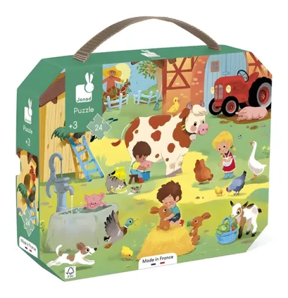 JANOD Puzzle v kufríku Deň na farme
