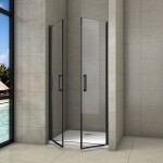 H K - Sprchové dvere dvojkrídlové BLACK SAFIR D2 90, 86-90 x 200 cm SE-BLACKSAFIRD290