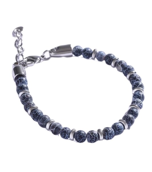 Marc Malone Pánsky korálkový náramok s achátom MCGB5010