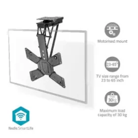 Nedis SmartLife Motorizovaný stropný držiak TV / 23 - 65" / Maximálna hmotnosť obrazovky: 30 kg / Otočný / Naklápací (TVCM5850BK)