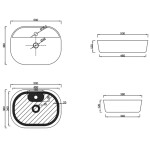 INVENA - Oval umývadlo na dosku 50 cm HALIA CE-18-001-C