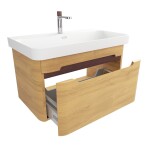 Kúpeľňová skrinka s umývadlom SAT Fusion 77,5x43x45 cm dub medový mat SATFUSION80DMMWBA SATFUSION80DMMWBA