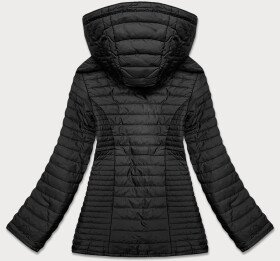 Černá dámská bunda květovanou podšívkou (SF726) Barva: odcienie czerni, Velikost: