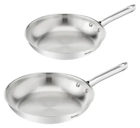 TEFAL Duetto On B866S234 / Sada panvíc / 2 ks / 24 a 28 cm / nerez / indukcia (B866S234)