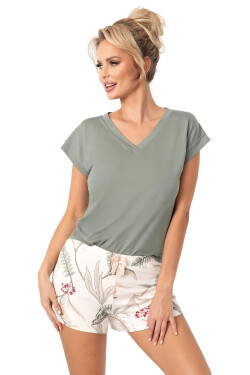 Pyžamo Donna Michelle Short w/r S-2XL olivově růžová M