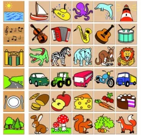 Detoa Drevené puzzle Čo kam patrí/od 3 rokov